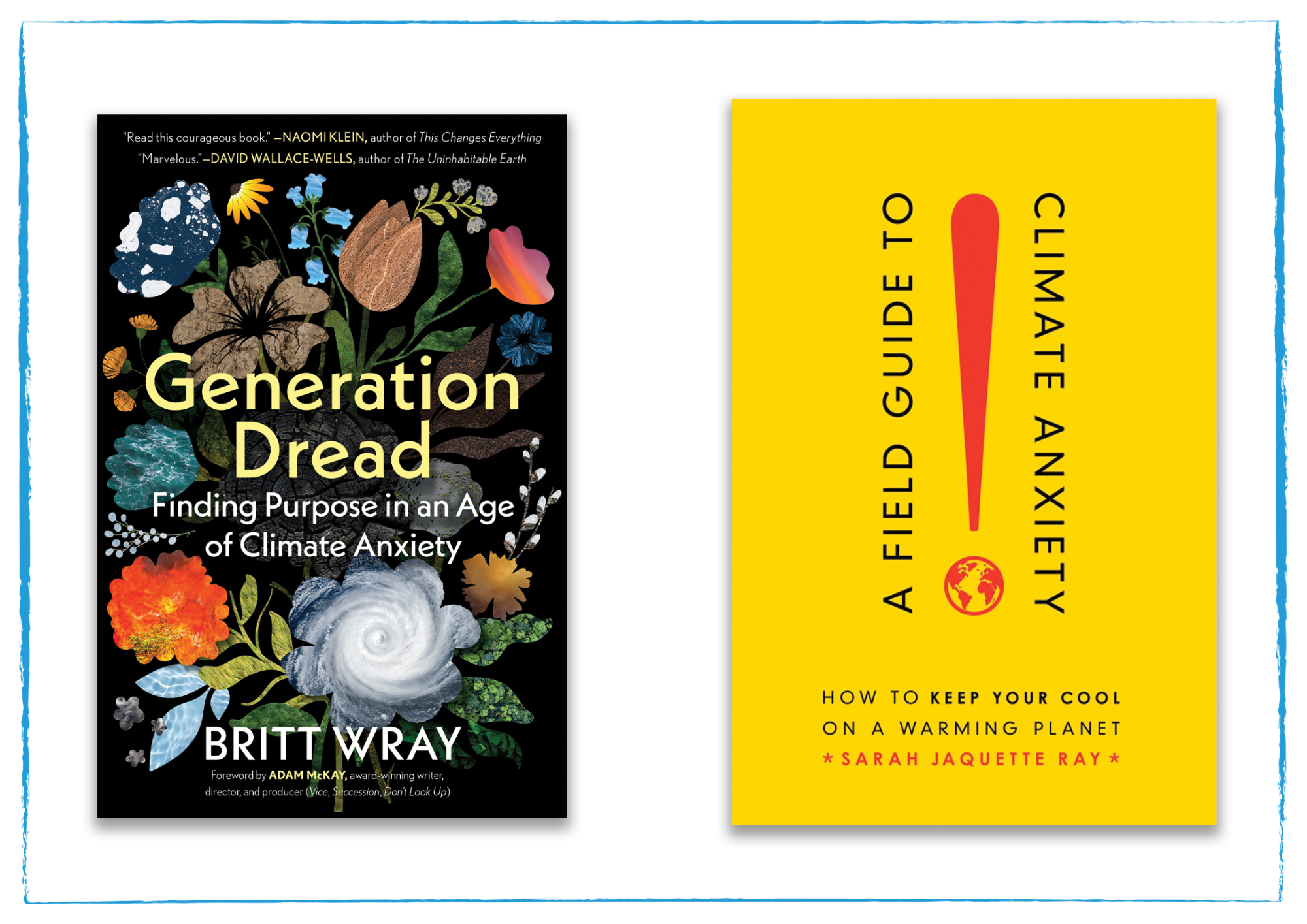 Book covers fro "Generation Dread" and "A Field Guide To Climate Anxiety"