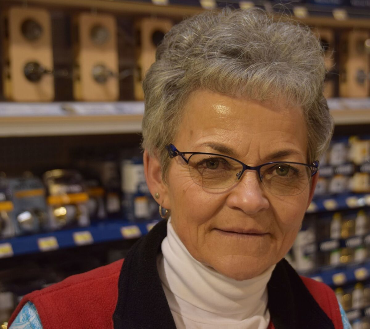 Elaine Munro, 62, retail customer service clerk