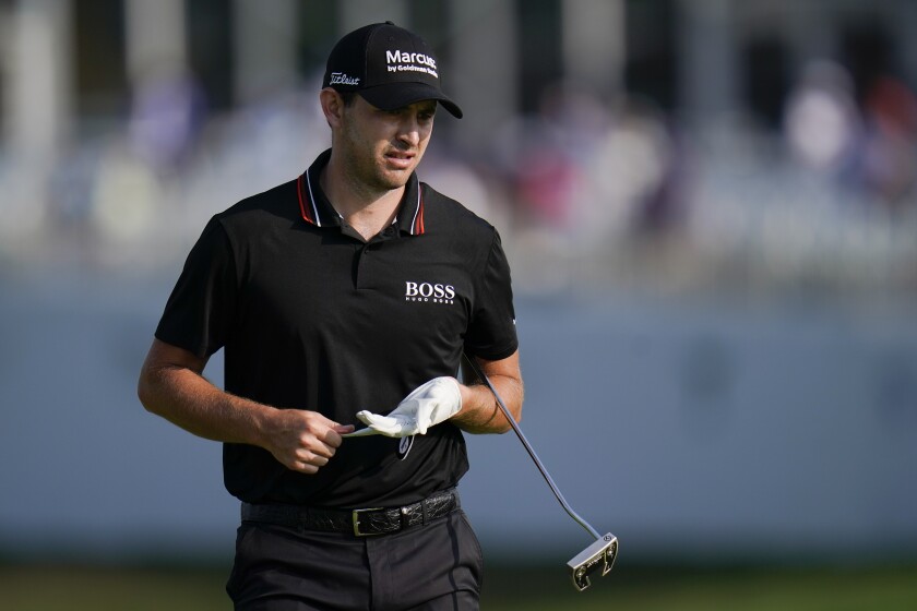 Former UCLA standout Patrick Cantlay approaches the 16th green during the BMW Championship on Aug. 28, 2021.