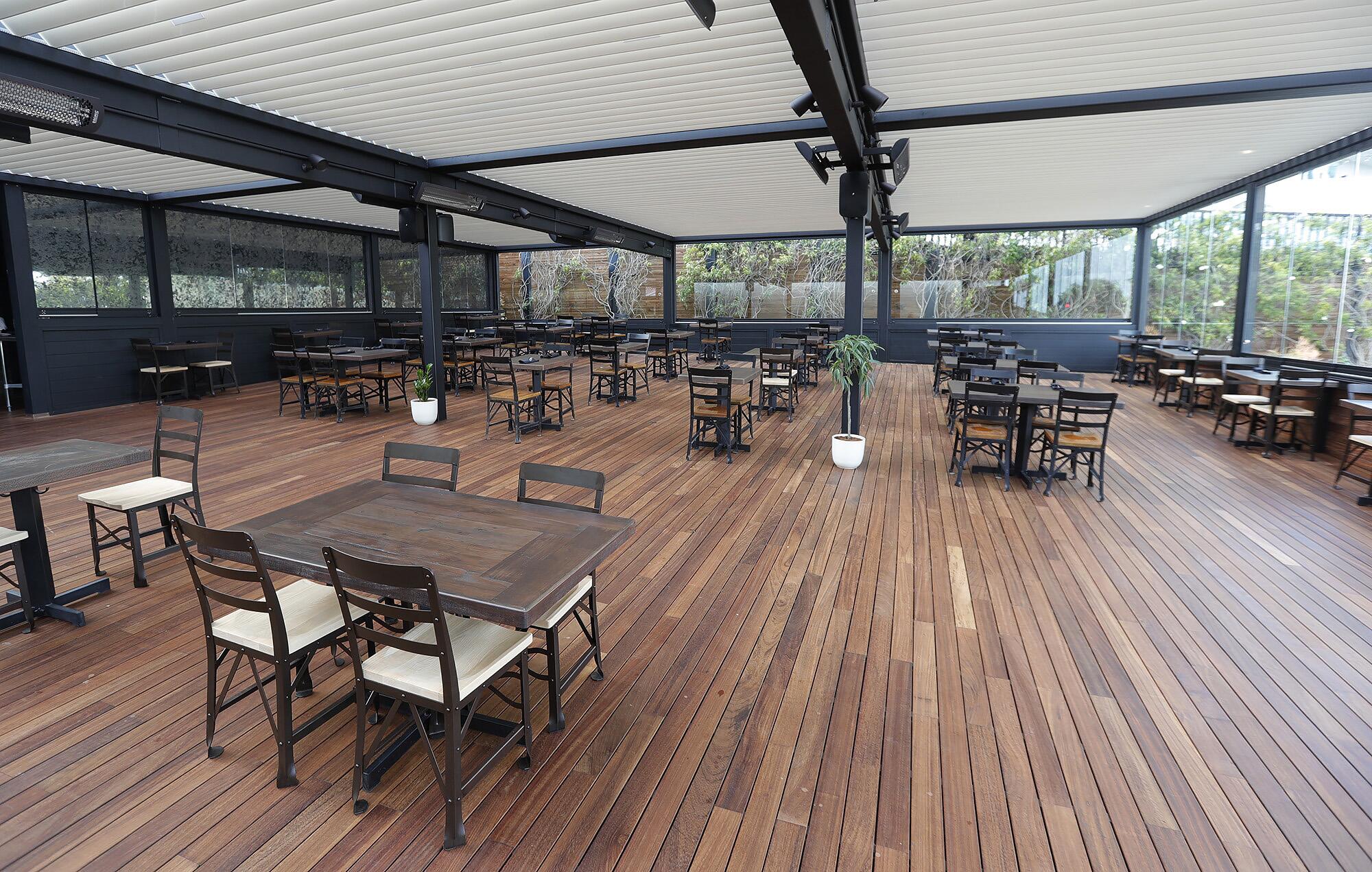 The outdoor patio dining room at the Craft House which debuted in Dana Point in April.