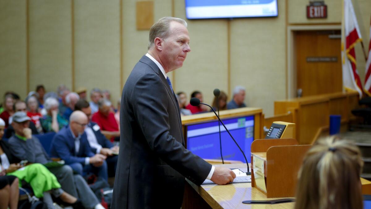 San Diego Mayor Kevin Faulconer addressed the City Council members.