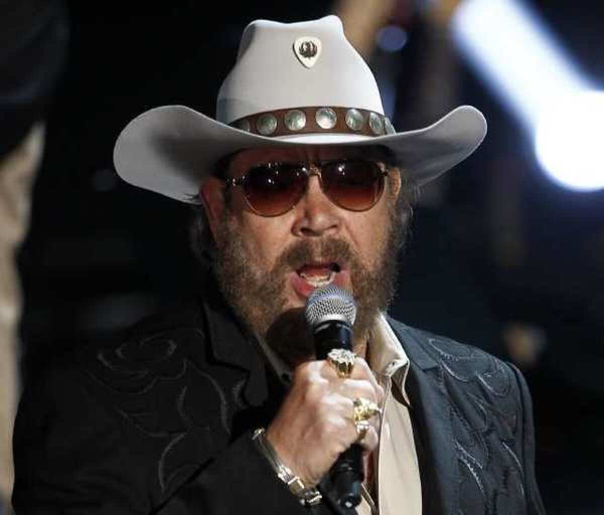 Hank Williams Jr. performs during the CMT Disaster Relief Concert in Nashville.