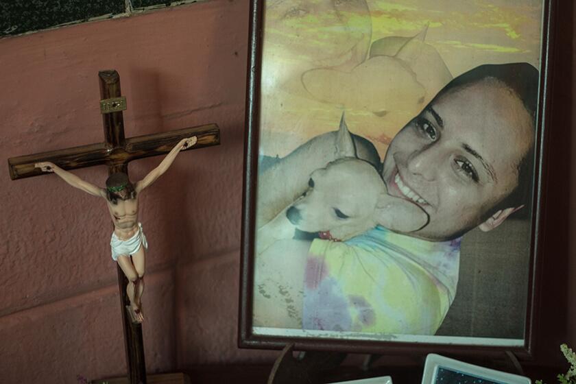 A photo of Johana Medina Leon in her mother’s house in El Salvador.
