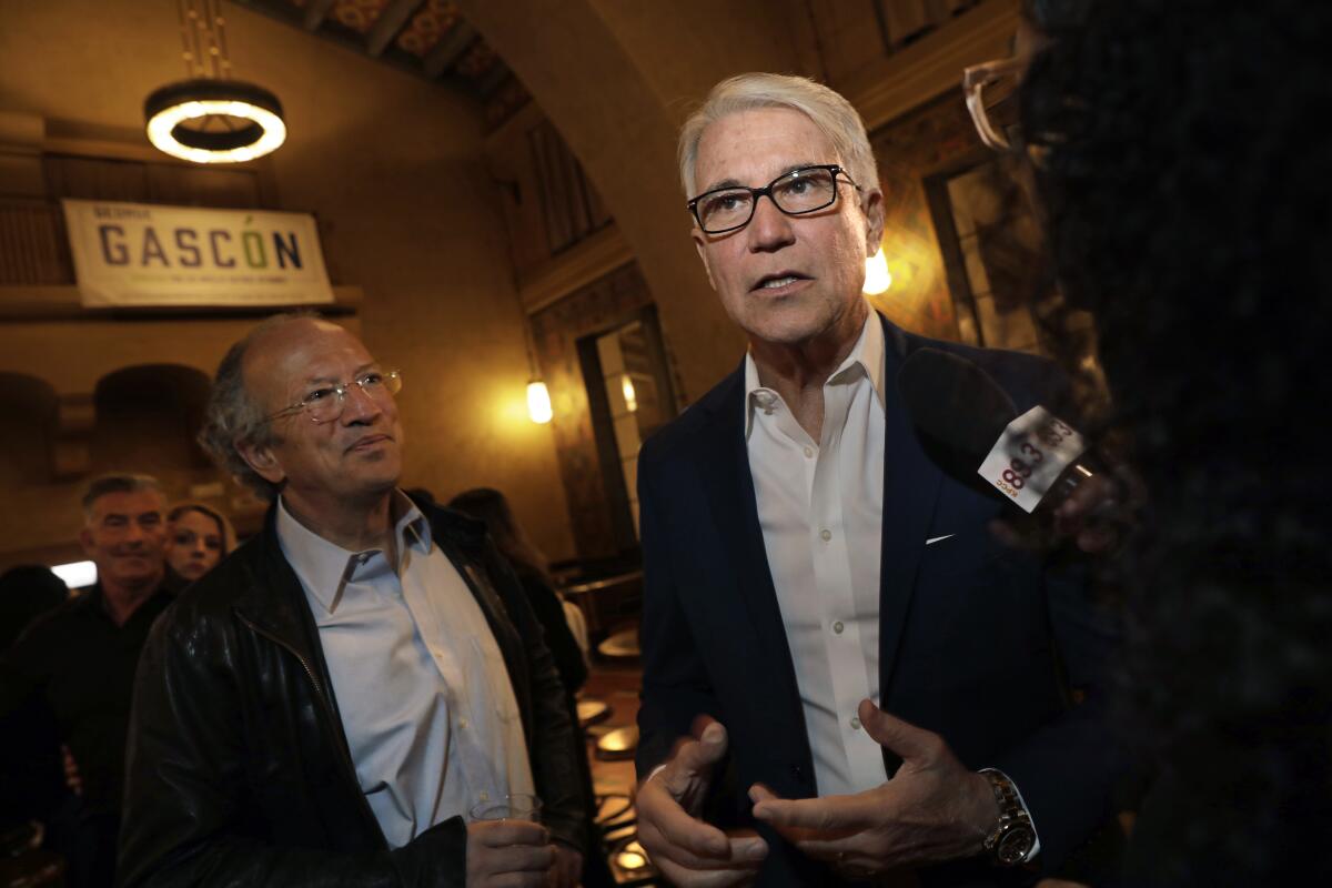 Los Angeles County Dist. Atty. George Gascón speaks at Union Station in March.