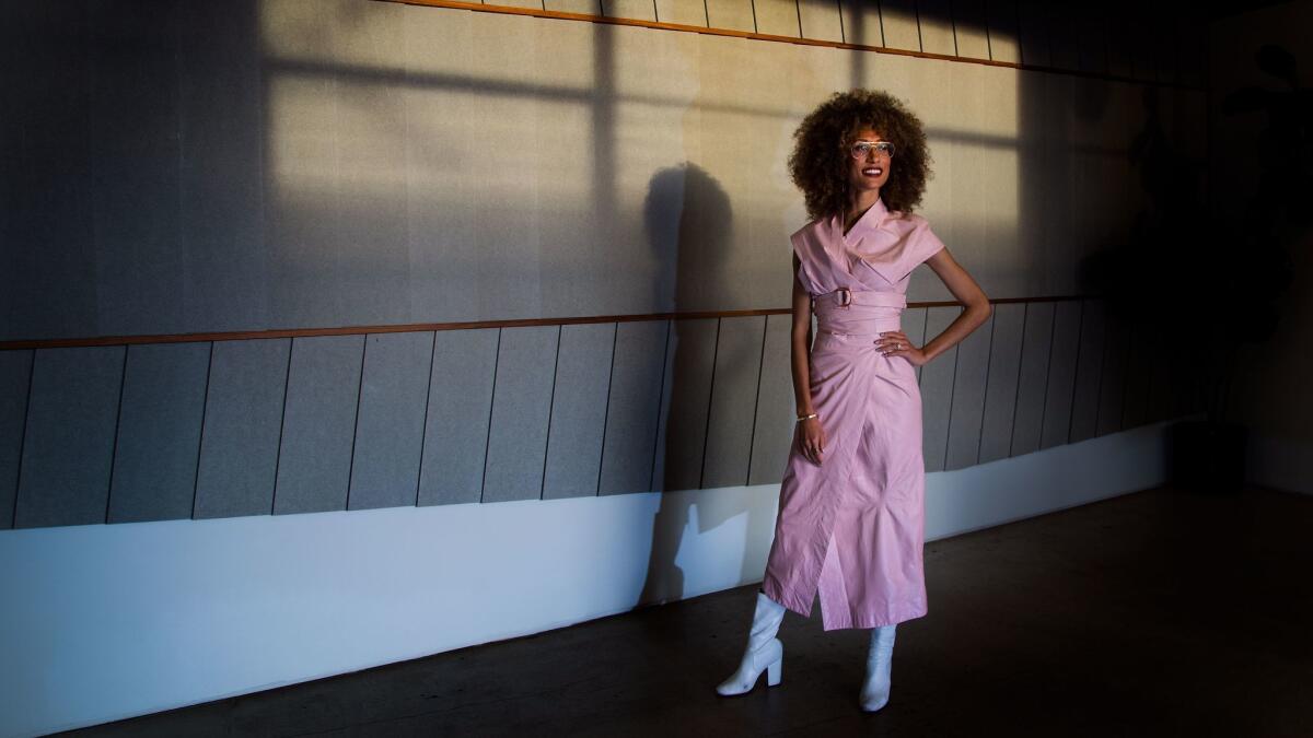 Elaine Welteroth posing on the street outside the Tibi show during New York  Fashion Week - Sept 9, 2018 - Photo: Runway Manhattan ***For Editorial Use  Only?***