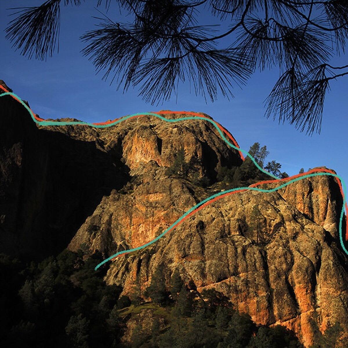 Craggy bluffs at Pinnacles National Park