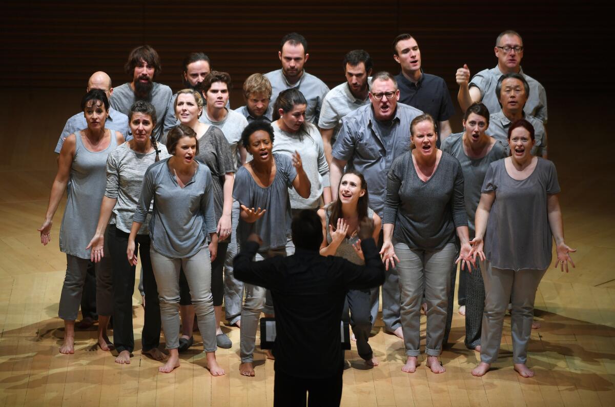The Los Angeles Master Chorale in Peter Sellars' production of Orlando di Lasso's "Tears of St. Peter."