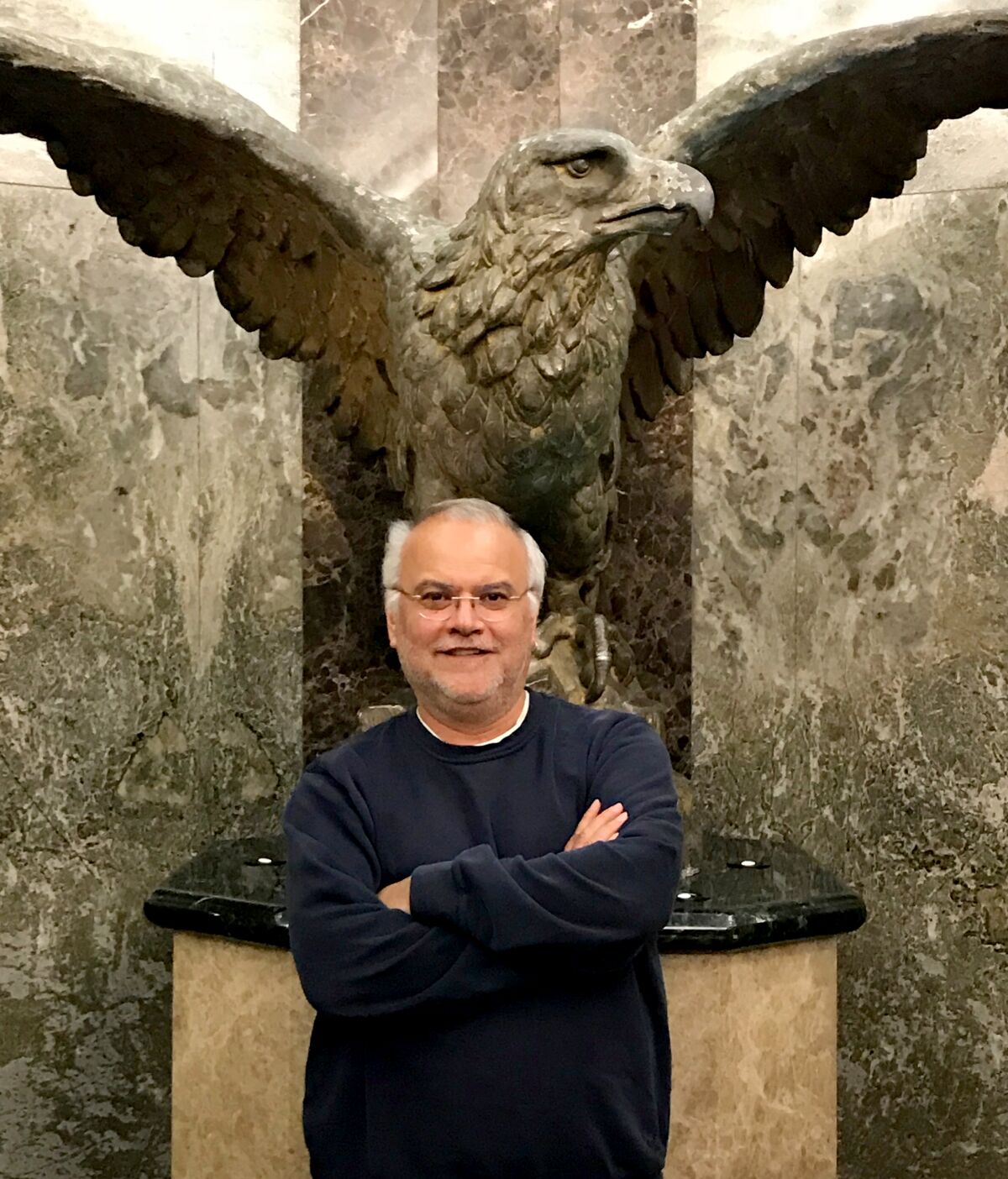 Carlos Valdez Lozano in the lobby of the Los Angeles Times building in downtown L.A. on Saturday, June 30, 2018.