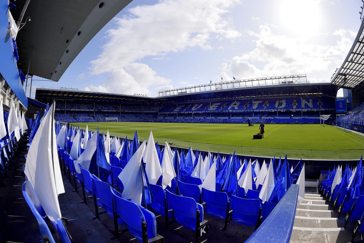 A view of Goodison Park before the Premier League match between Everton and Watford on Aug. 17.
