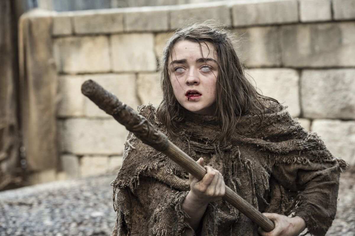 Maisie Williams as Arya Stark in "Game of Thrones," premiering its sixth season on Sunday at 9 p.m.