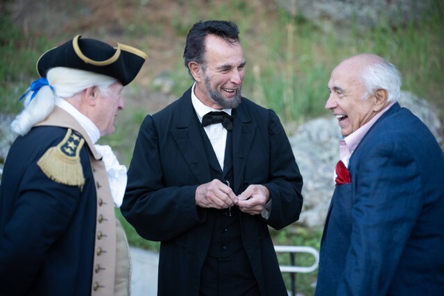 (Above, right) Richard Rovsek, chairman, Spirit of Liberty Foundation, with two of the leading Presidential re-enactors.