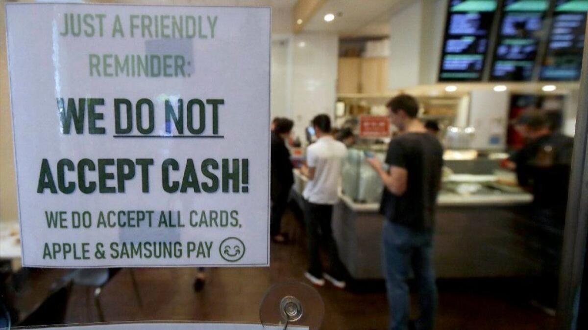 No cash at this restaurant