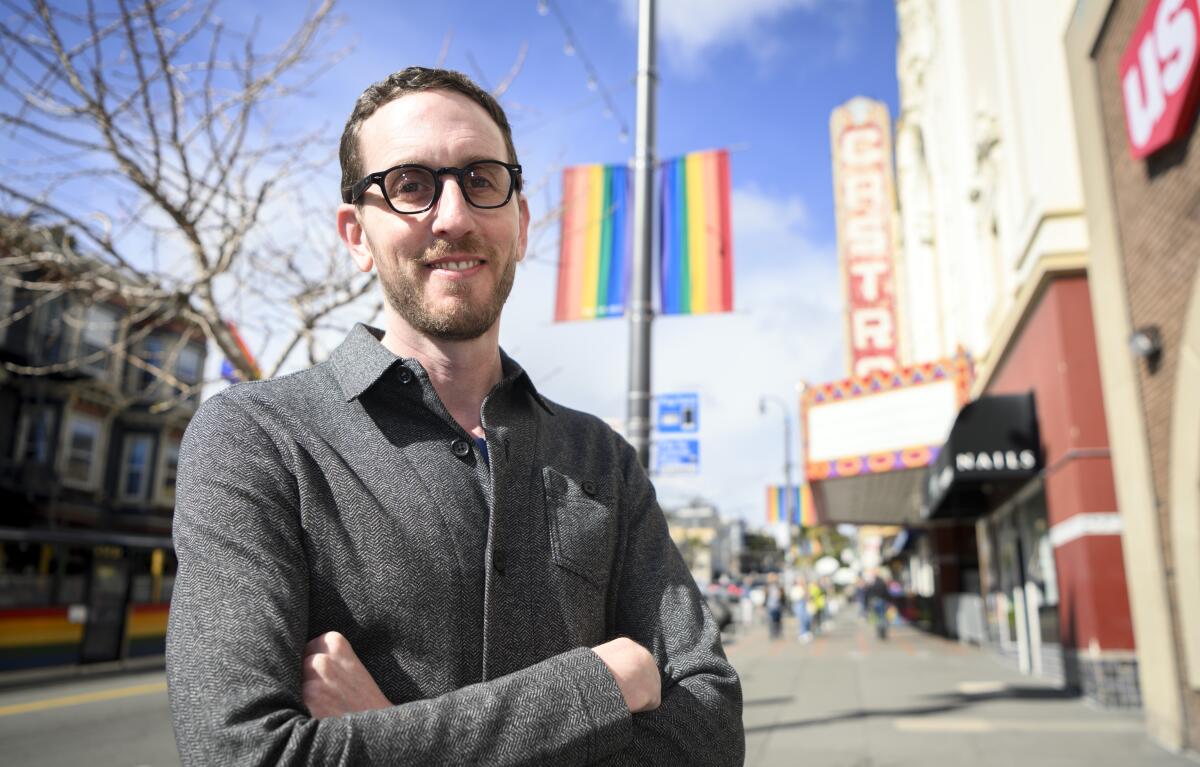 SAN FRANCISCO, CA - MARCH 05, 2023 - Senator Scott Wiener stands for a photo in the Castro district of San Francisco, California on March 05, 2023. (Josh Edelson/For The Times)