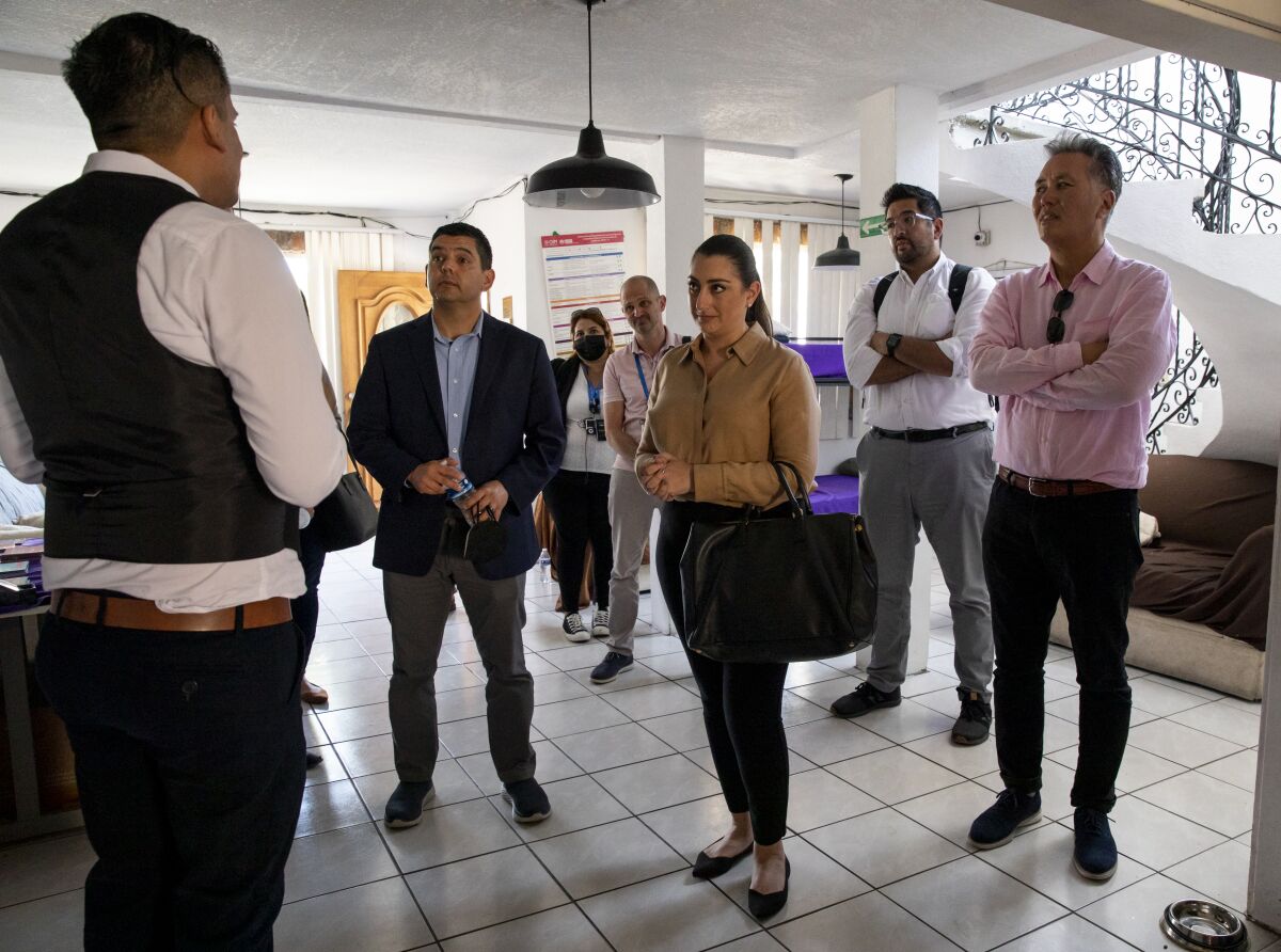 Representatives Raul Ruiz, Sara Jacobs, Mark Takano and staffers tour Jardín de las Mariposas in Tijuana