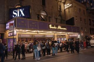 A crowd outside the Brooks Atkinson Theater in New York City in the documentary "Broadway Rising."