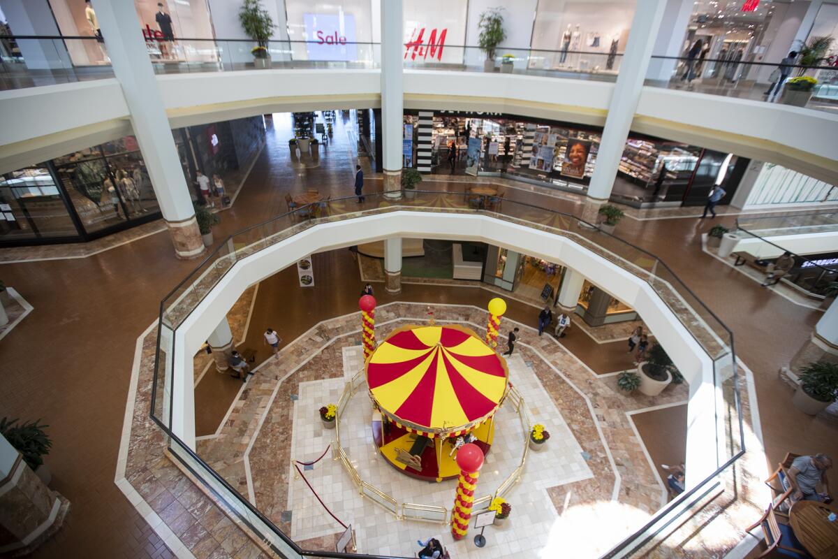 The carousel at South Coast Plaza Crate and Barrel Wing reopened Friday, June 25 after a 15-month pandemic closure.