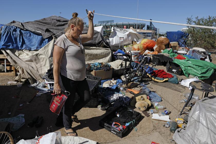"I just hope they leave us alone. There are a few of us trying to get out of here; it is not that easy," said Tammy Schuler, 42, where she lives at a homeless encampment along the Santa Ana River in Anaheim.