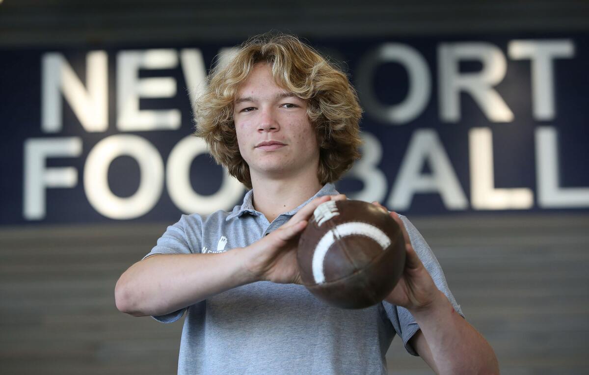 Aidan Goltz has 67 catches for 814 yards and four touchdowns for Newport Harbor this season.