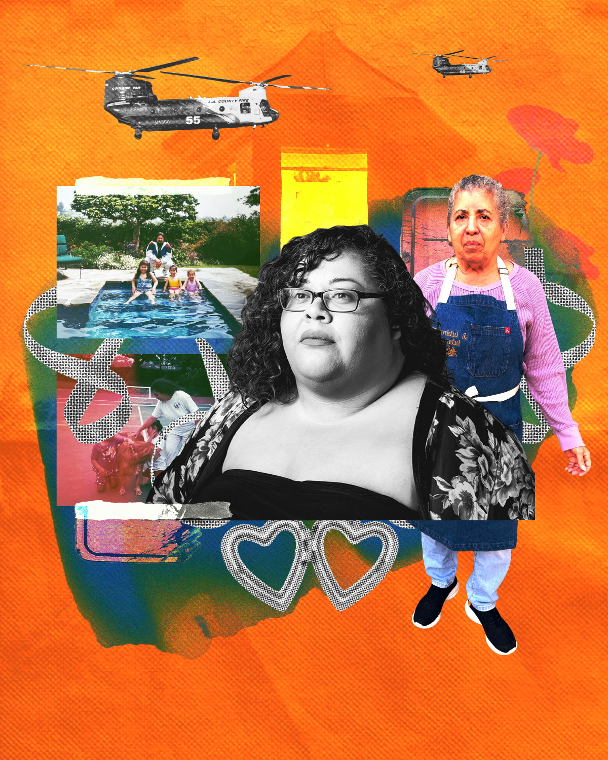 Yesika Salgado and her mom with some family photos.