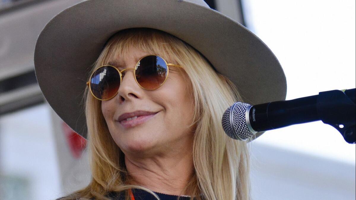 Rosanna Arquette, shown at the 2019 Women's March in Los Angeles, is one of the voices in "Untouchable."