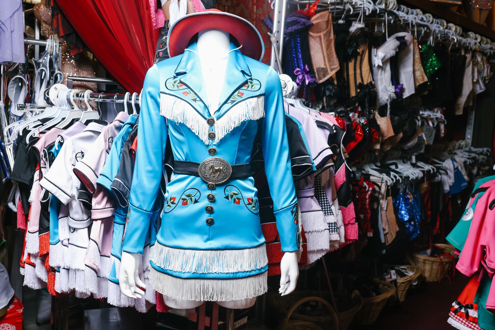 Trashy Lingerie's sexy Halloween costumes have deep LA roots 9 A blue western-themed costume on a mannequin.