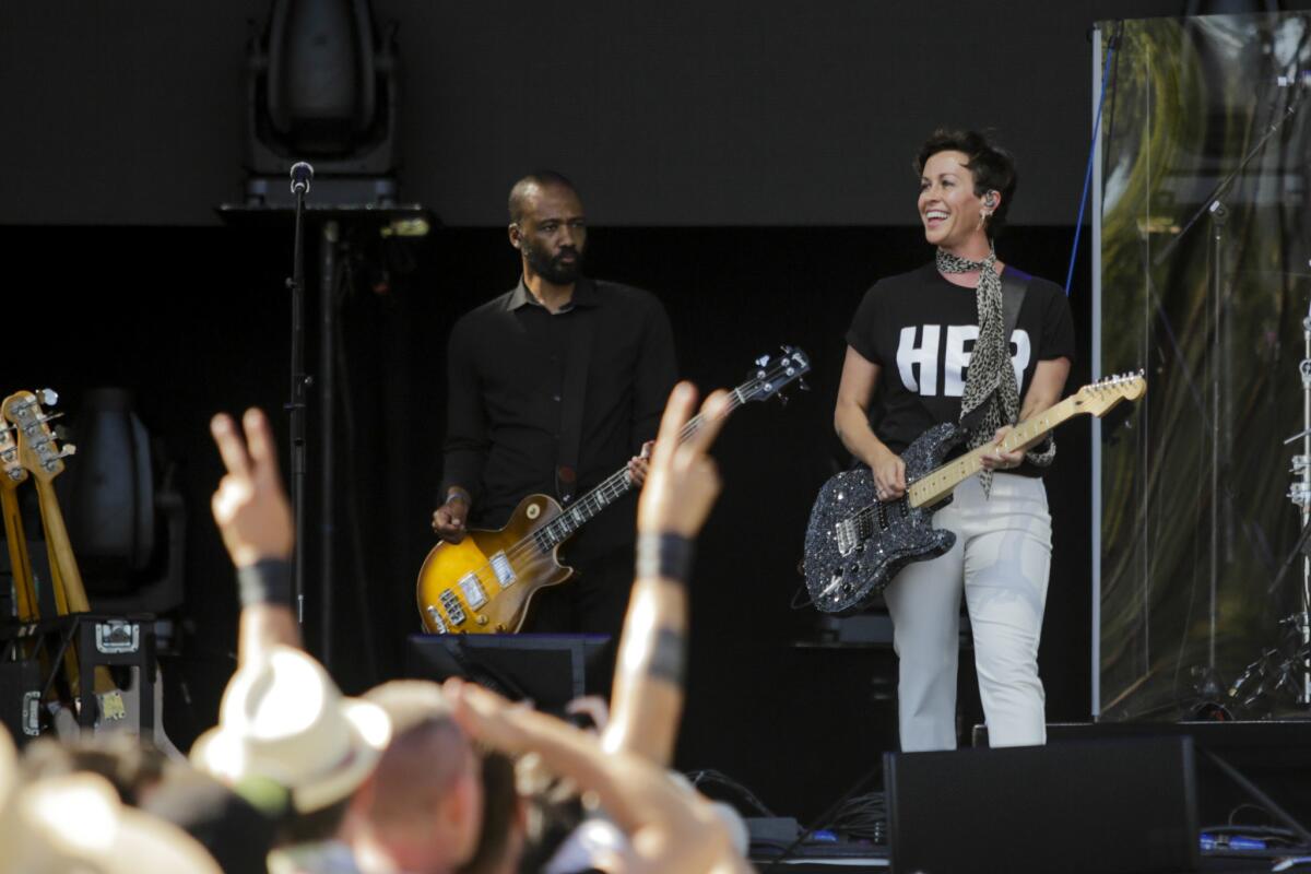 Alanis Morrisette during her performance Sunday at Arroyo Seco Weekend in Pasadena.