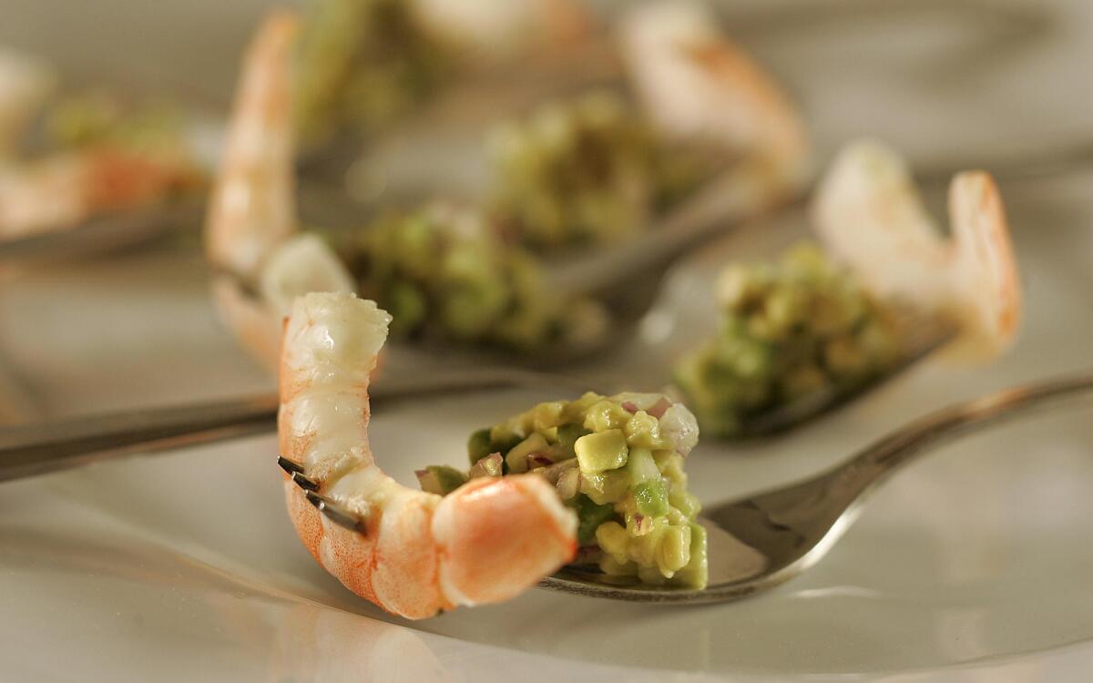 Shrimp with avocado salsa