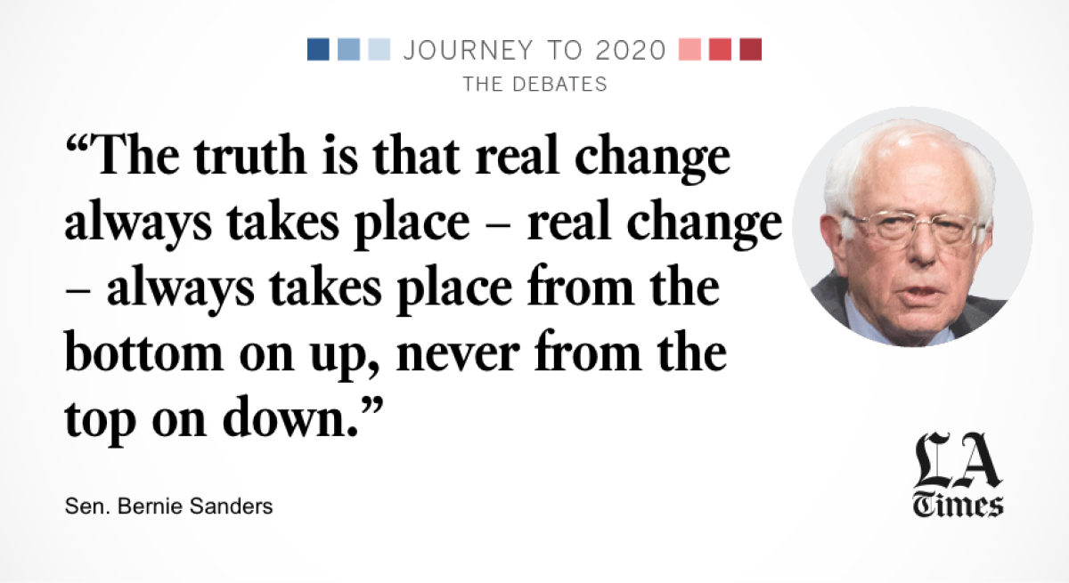 "The truth is that real change always takes place -- real change -- always takes place from the bottom on up, never from the top on down.”