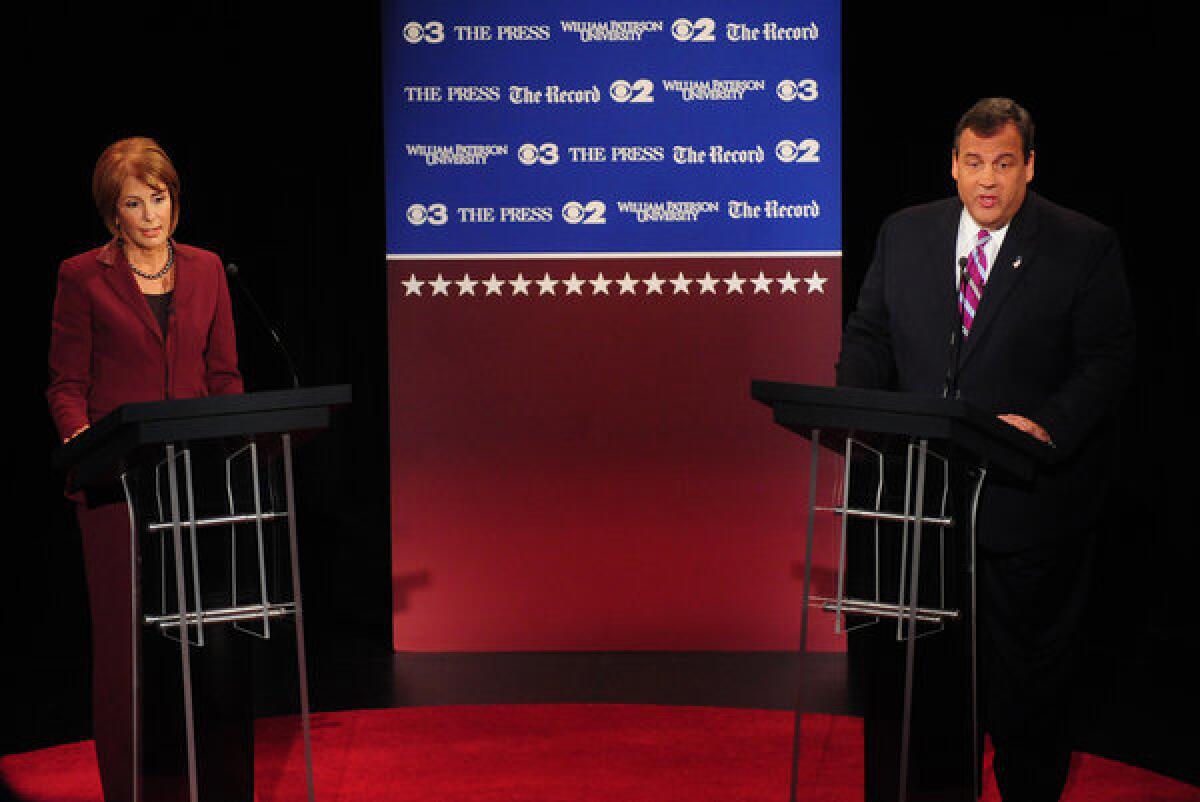 In a debate with his Democratic rival in the gubernatorial election, state Sen. Barbara Buono, New Jersey Gov. Chris Christie sidestepped a question about running for president in 2016