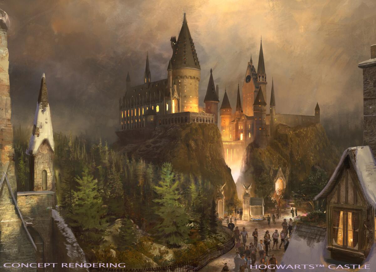 Universal Studios Hollywood has unveiled details of its new Wizarding World of Harry Potter, set to open in spring 2016. The image is an artist rendering of Hogwart's Castle, a key feature in the new area.