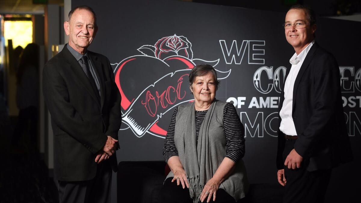 From left, Hector and Norma Orci with their son Andrew, the company's CEO, at the Orci office in Santa Monica.