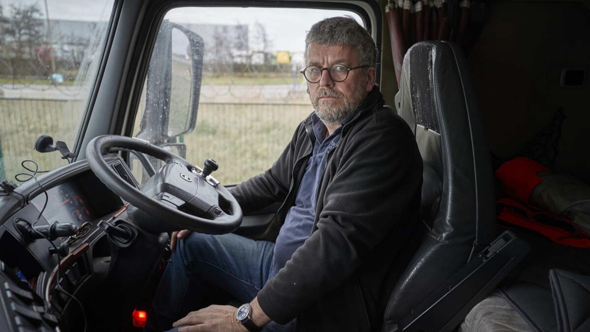 British truck driver Simon Wilkinson, who runs the south England-based haulage company Harrier Express, operates a fleet of 18 trucks crossing the channel every day.