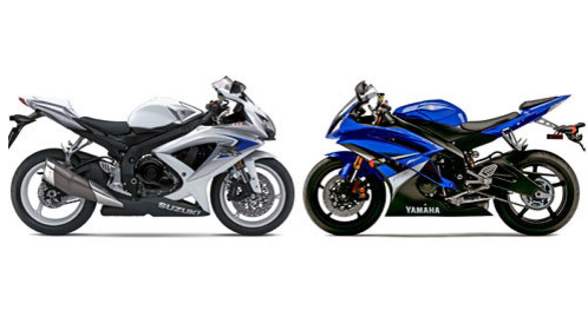 otoño Unión intervalo Throttle Jockey: Yamaha YZF-R6 and the Suzuki GSX-R600 motorcycles - Los  Angeles Times