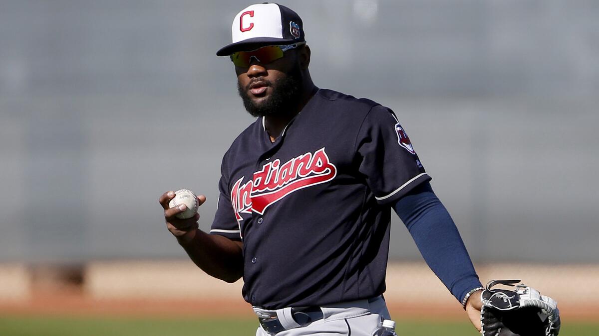 Cleveland outfielder Abraham Almonte can participate in spring training but will miss 80 games this season after testing positive for a performance-enhancing substance.
