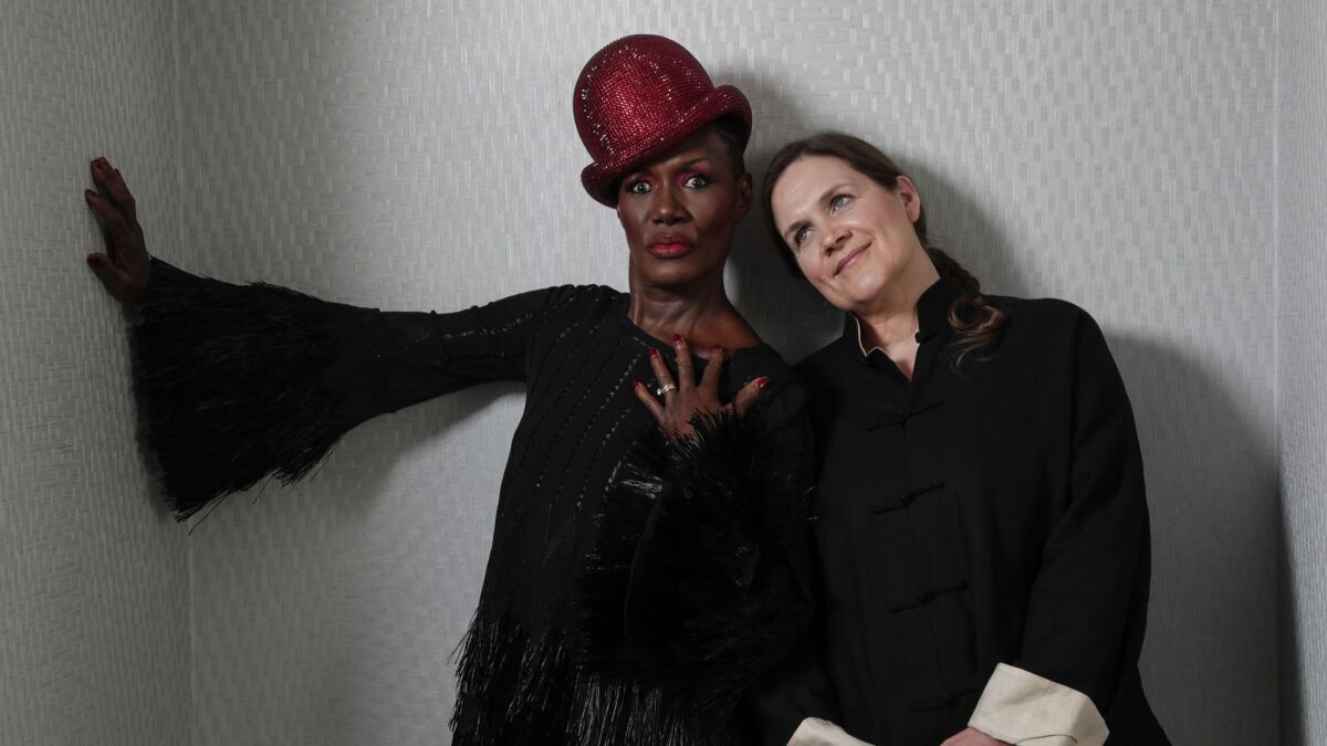 Musician and actress Grace Jones and filmmaker Sophie Fiennes. The new documentary "Grace Jones: Bloodlight and Bami" is an intimate look at Jones both onstage and off.