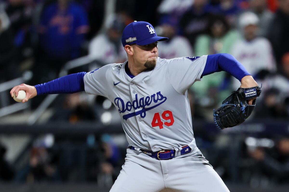 Dodgers reliever Blake Treinen delivered against the Mets in Game 3 of the NLCS on Wednesday.