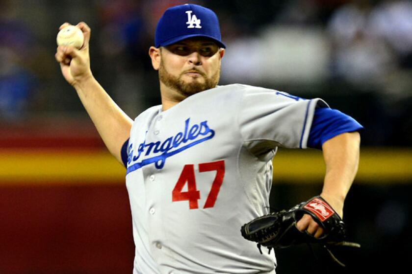Veteran Ricky Nolasco is penciled in as the Game 4 starter for the Dodgers in the playoff series against the Atlanta Braves, but he wouldn't protest if ace Clayton Kershaw replaces him.