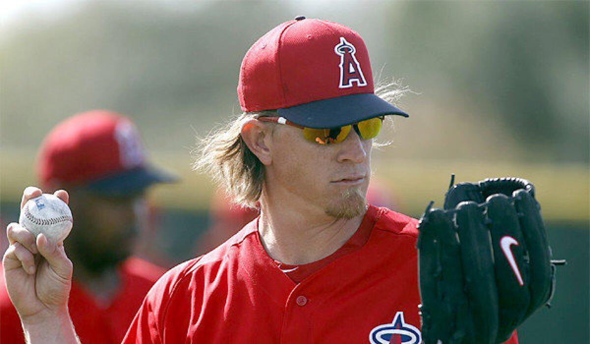Jered Weaver struck out five batters and gave up one run on three hits during a three-inning spring training appearance for the Angels on Wednesday.