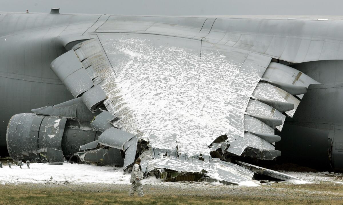 Foam used in plane crash