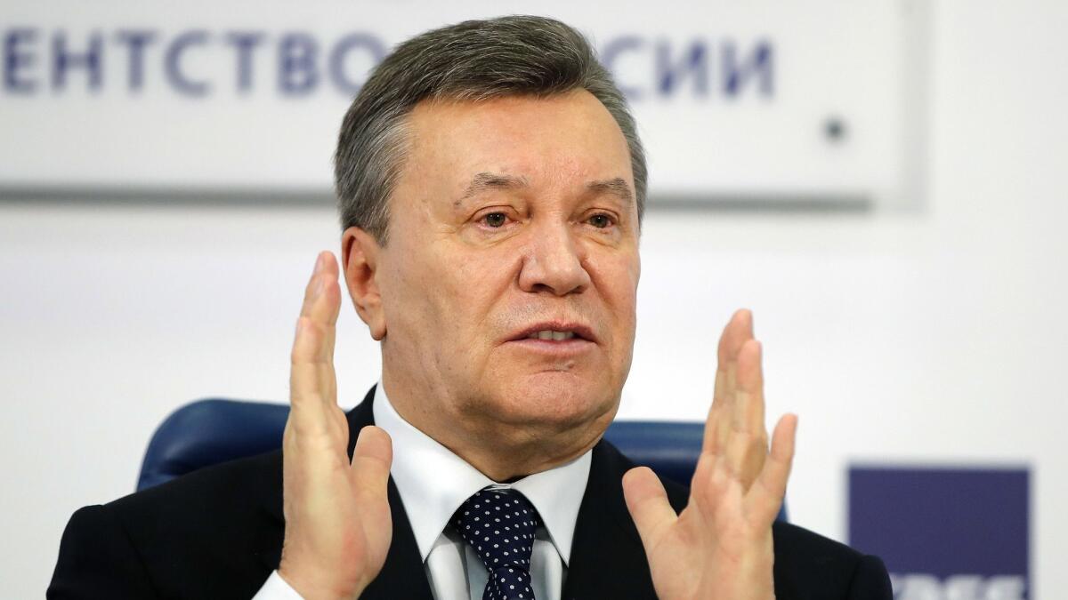 Former Ukrainian President Viktor Yanukovych was found guilty in absentia of treason and helping Russia annex the Crimean peninsula by a Kiev court Thursday.
