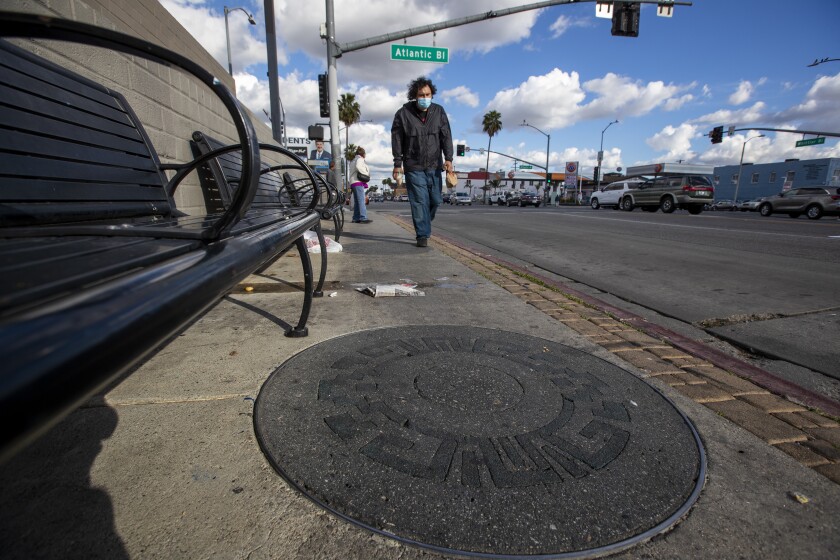 Dozens of rubber-filled slots with an Aztec design built for future plaques are visible