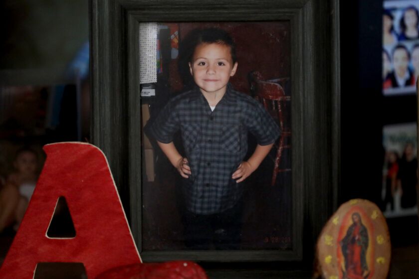 A photo of Anthony Avalos, taken in 2013 at the age of six-years-old, at the home of David and Maria Barron in 2019. 