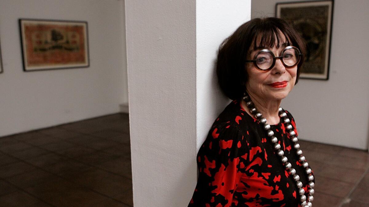 Art dealer Jan Baum in her namesake gallery space in 2007, shortly before retiring.