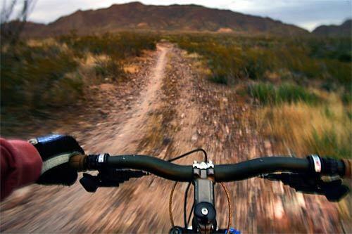 Mountain biking on Redd Road trails near El Paso, Texas