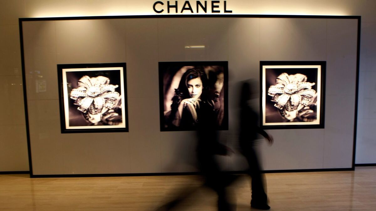 A 2011 file photo of the Chanel boutique at Costa Mesa's South Coast Plaza. When it opened in 1990 it was just the second-ever mall location for the French luxury label. (Kirk McKoy / Los Angeles Times)