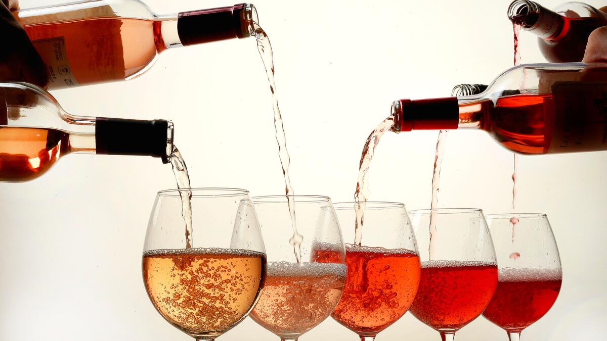 A rosé is a type of wine that incorporates some of the color from the grape skins, but not enough to qualify it as a red wine.
