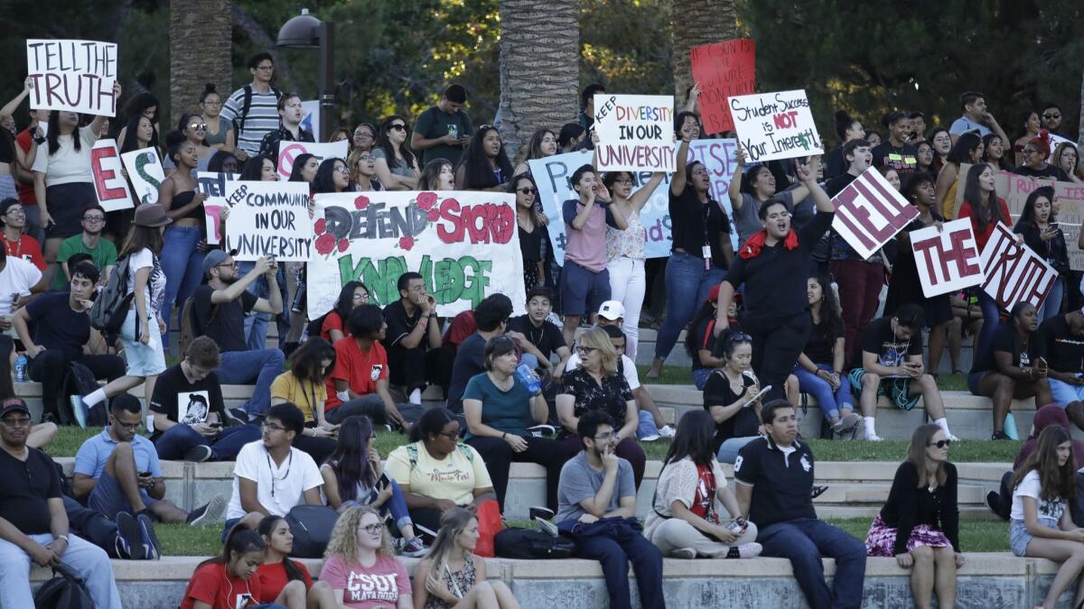 Cal State Northridge students and faculty members are rallying to protect cross-cultural studies courses.
