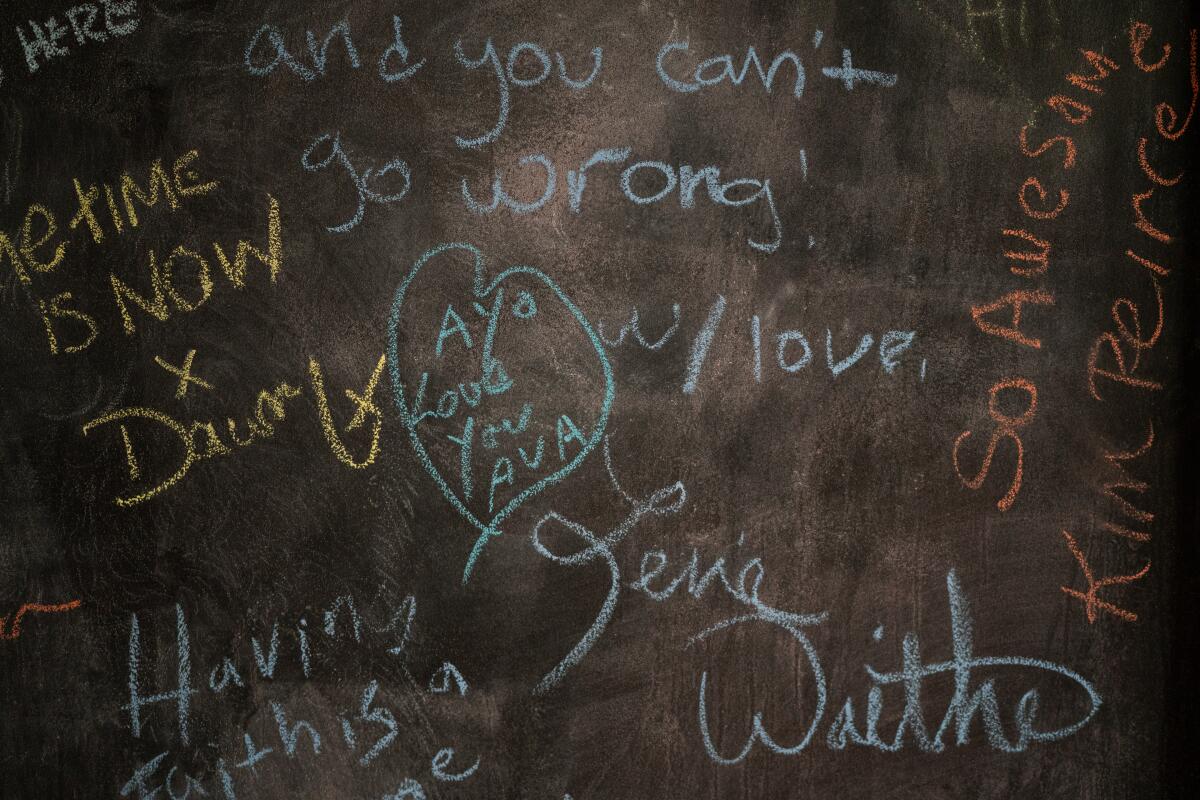 The chalkboard at DuVernay's offices