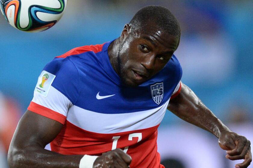 U.S. forward Jozy Altidore will not play Sunday against Portugal after suffering a strained hamstring in the team's World Cup opener against Ghana.