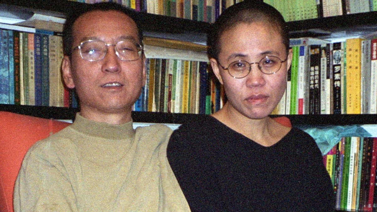 Liu Xiaobo and wife Liu Xia in 2002.